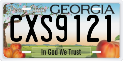 GA license plate CXS9121