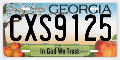GA license plate CXS9125