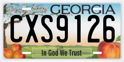 GA license plate CXS9126