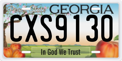 GA license plate CXS9130