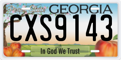 GA license plate CXS9143