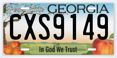 GA license plate CXS9149