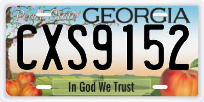 GA license plate CXS9152