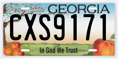 GA license plate CXS9171