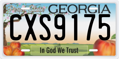 GA license plate CXS9175