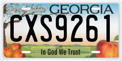 GA license plate CXS9261