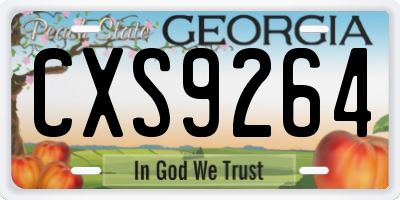 GA license plate CXS9264
