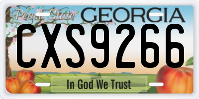 GA license plate CXS9266