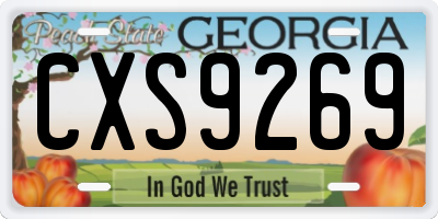 GA license plate CXS9269