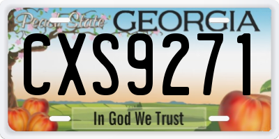 GA license plate CXS9271