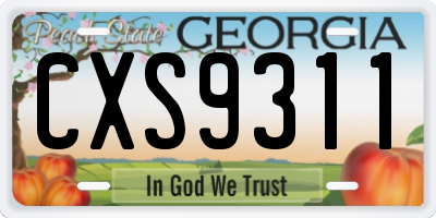GA license plate CXS9311