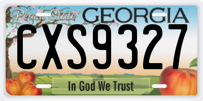 GA license plate CXS9327