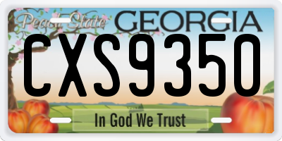 GA license plate CXS9350