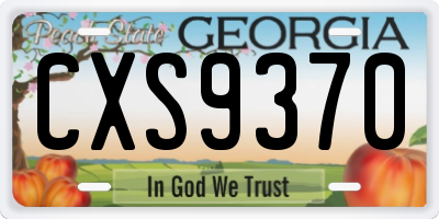 GA license plate CXS9370