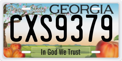 GA license plate CXS9379