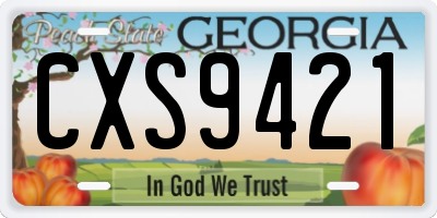 GA license plate CXS9421