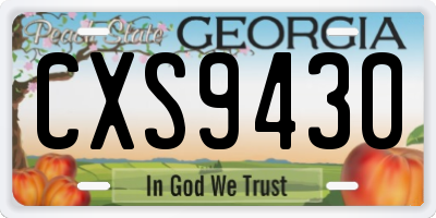 GA license plate CXS9430