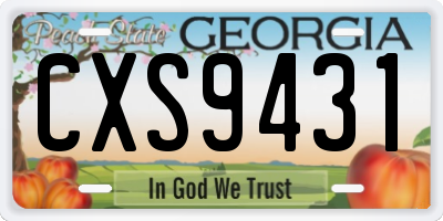 GA license plate CXS9431