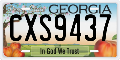 GA license plate CXS9437
