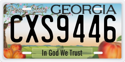 GA license plate CXS9446
