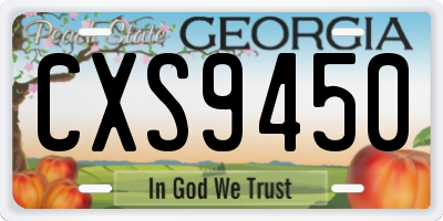 GA license plate CXS9450