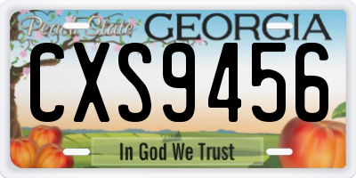 GA license plate CXS9456