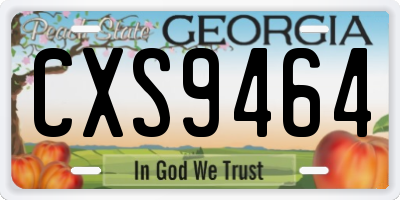 GA license plate CXS9464