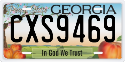 GA license plate CXS9469