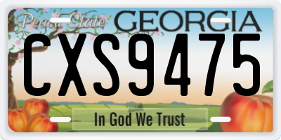 GA license plate CXS9475