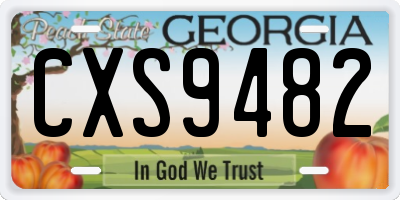 GA license plate CXS9482