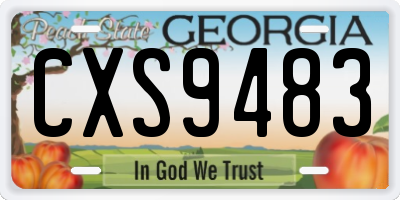 GA license plate CXS9483