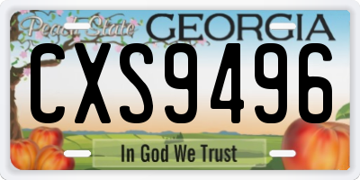 GA license plate CXS9496