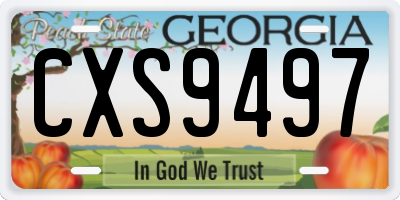 GA license plate CXS9497