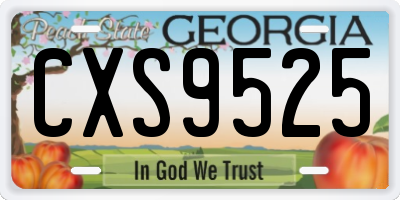 GA license plate CXS9525