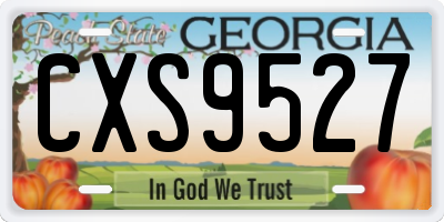 GA license plate CXS9527