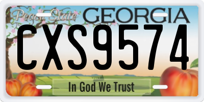 GA license plate CXS9574
