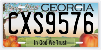 GA license plate CXS9576