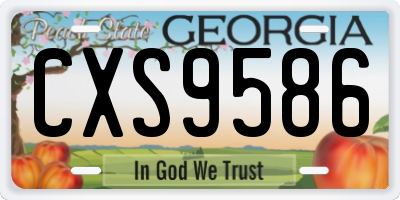 GA license plate CXS9586