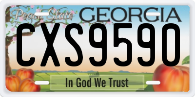 GA license plate CXS9590