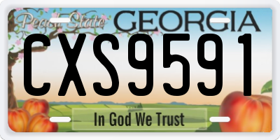 GA license plate CXS9591