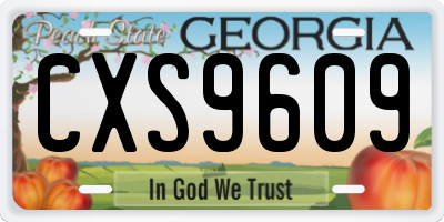 GA license plate CXS9609