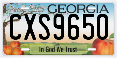 GA license plate CXS9650