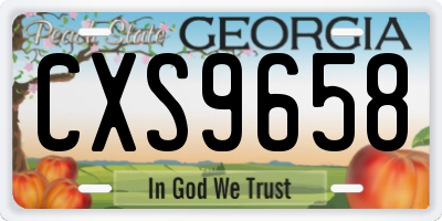 GA license plate CXS9658