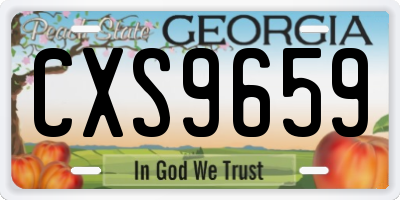 GA license plate CXS9659