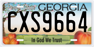 GA license plate CXS9664