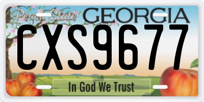 GA license plate CXS9677