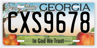 GA license plate CXS9678