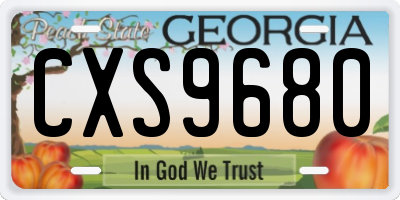 GA license plate CXS9680