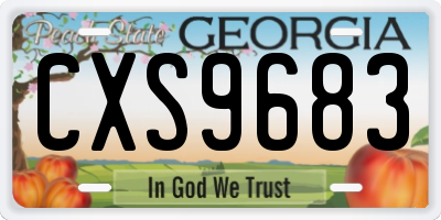 GA license plate CXS9683