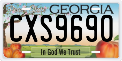 GA license plate CXS9690